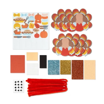 6ct Thanksgiving Craft Turkey Foam Platter Kit - Mondo Llama™ 2 6ct Thanksgiving Craft Turkey Foam Platter Kit - Mondo Llama™ - Image 2