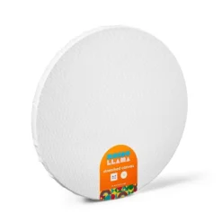 10" Round Stretched Canvas White - Mondo Llama™ -Mondo Llama Shop GUEST 0ea7d875 ea92 419f aa3a 1b28ed1a0434