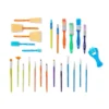 25pc Mixed Media Tools Set - Mondo Llama™: Artist Paint Brushes & Applicators, Nylon & Wood, Multicolor, 7" Length
