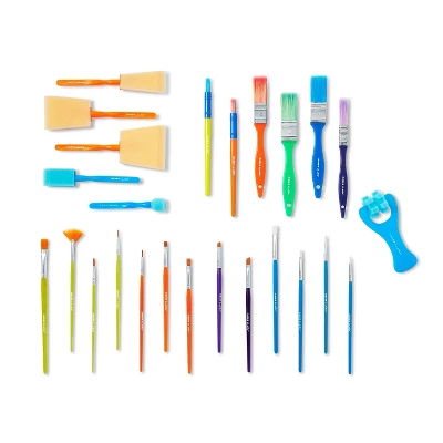 25pc Mixed Media Tools Set - Mondo Llama™: Artist Paint Brushes & Applicators, Nylon & Wood, Multicolor, 7" Length 1 25pc Mixed Media Tools Set - Mondo Llama™: Artist Paint Brushes & Applicators, Nylon & Wood, Multicolor, 7" Length