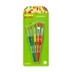 5ct Paintbrush Set - Mondo Llama™: Multicolor Artist Brushes For Watercolor, Round & Flat, 6.25" Length -Mondo Llama Shop GUEST 13a98cd3 dd8b 4892 9aad cf27aea687d3