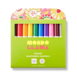10ct Washable Markers Broad Tip Classic Colors - Mondo Llama™: School Supplies For Kids, 2mm, Multicolored, Ages 3+ -Mondo Llama Shop GUEST 185da343 af51 4b9a 8056 69c7d6b6f2be