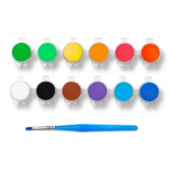 12ct Washable Tempera Paint Set With Paintbrush - Mondo Llama™
