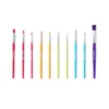 10pc Paintbrush Set - Mondo Llama™: Nylon & Wood, Watercolor, Oil, Tempera, Acrylic, Artist Brushes, Off-White