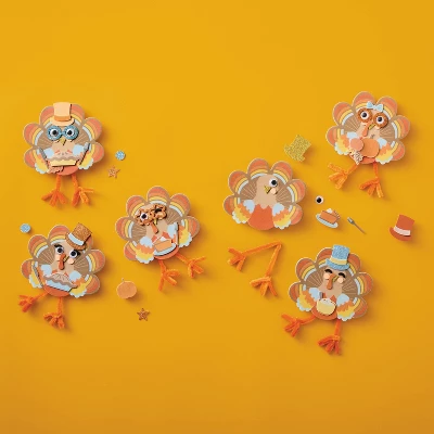 6ct Thanksgiving Craft Turkey Foam Platter Kit - Mondo Llama™ 1 6ct Thanksgiving Craft Turkey Foam Platter Kit - Mondo Llama™