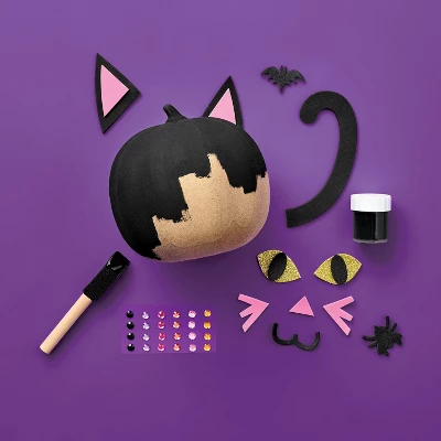 Halloween Craft Embellished Paper Mache Cat Pumpkin Painting Kit - Mondo Llama™ 2 Halloween Craft Embellished Paper Mache Cat Pumpkin Painting Kit - Mondo Llama™ - Image 2