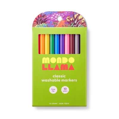 10ct Washable Markers Fine Tip Classic Colors - Mondo Llama™ 5 10ct Washable Markers Fine Tip Classic Colors - Mondo Llama™ - Image 5