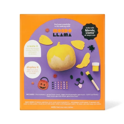 Halloween Craft Embellished Paper Mache Dog Pumpkin Painting Kit - Mondo Llama™ 3 Halloween Craft Embellished Paper Mache Dog Pumpkin Painting Kit - Mondo Llama™ - Image 3