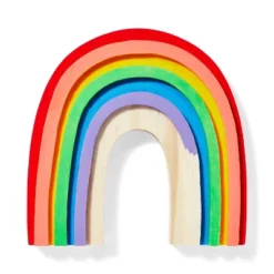 Freestanding Wood Rainbow - Mondo Llama™: Unfinished Craft, Wooden Decor, 3+ Years, 6.2" Height, 6" Width