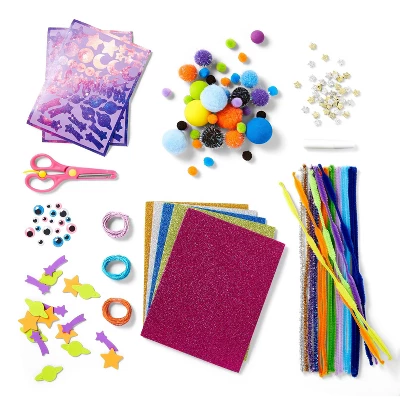 Cosmic Bucket Of Crafts Set - Mondo Llama™: DIY Art Kit With Pom Poms, 336 Pieces, Ages 6+ 1 Cosmic Bucket Of Crafts Set - Mondo Llama™: DIY Art Kit With Pom Poms, 336 Pieces, Ages 6+