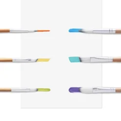 6pc Artist Paintbrush Set - Mondo Llama™: Nylon & Wood, Watercolor, Oil, Acrylic, Tempera, Filbert, Angle, Round -Mondo Llama Shop GUEST 330f4501 ff19 45a5 bb3a af4b5df1b34c