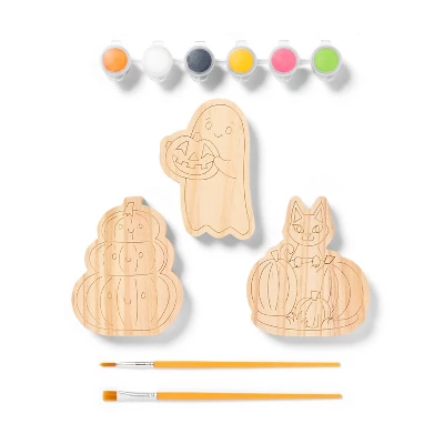 3ct Halloween Wood Characters Painting Craft Kit - Mondo Llama™ 2 3ct Halloween Wood Characters Painting Craft Kit - Mondo Llama™ - Image 2