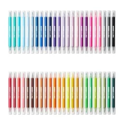 48ct Dual-Tip Brush Marker Set In Plastic Case - Mondo Llama™