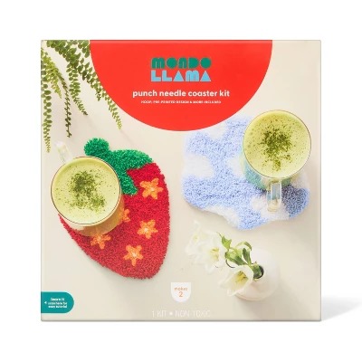 2ct Summer Craft Hot Pad/Coaster Punch Needle Kit - Mondo Llama™ 4 2ct Summer Craft Hot Pad/Coaster Punch Needle Kit - Mondo Llama™ - Image 4