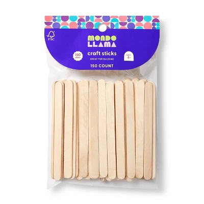 150ct Craft Sticks Natural - Mondo Llama™ 3 150ct Craft Sticks Natural - Mondo Llama™ - Image 3