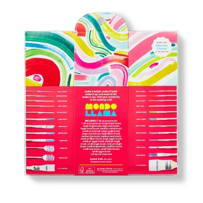 24pc Artist Paintbrush Set - Mondo Llama™ 2 24pc Artist Paintbrush Set - Mondo Llama™ - Image 2