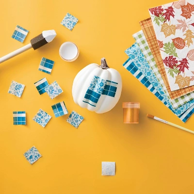 3ct Halloween Craft Decoupage Pumpkin Decorating Kit - Mondo Llama™ 2 3ct Halloween Craft Decoupage Pumpkin Decorating Kit - Mondo Llama™ - Image 2