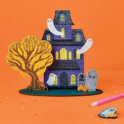 Halloween Craft Glow Haunted House Gem Art Scene Kit - Mondo Llama™