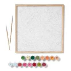 Flowering Cacti Paint By Number Painting Kit - Mondo Llama™: Adult Craft Activity, Canvas & Acrylic Paints