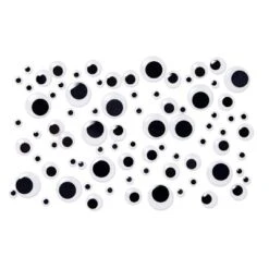 125ct Googly Eyes With Sticker Back Black - Mondo Llama™: Craft Embellishments, Wiggle Eye Stickers, Multicolor PVC