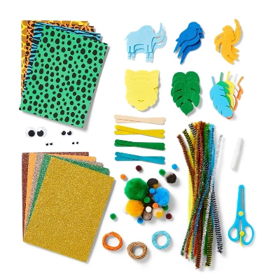 273pc Jungle Bucket Of Crafts - Mondo Llama™: DIY Art Kit, Includes Pom Poms, Acrylic Material, Ages 6+ 1 273pc Jungle Bucket Of Crafts - Mondo Llama™: DIY Art Kit, Includes Pom Poms, Acrylic Material, Ages 6+
