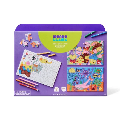 3ct Color-Your-Own Puzzles Craft Kit - Mondo Llama™ 4 3ct Color-Your-Own Puzzles Craft Kit - Mondo Llama™ - Image 4