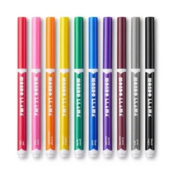 10ct Washable Markers Fine Tip Classic Colors - Mondo Llama™