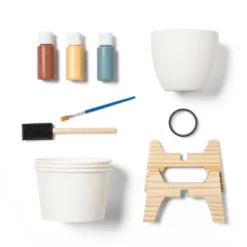 Dip Painting Planter DIY Art Kit - Mondo Llama™: Ceramic Craft Activity, Acrylic Paints & Brushes