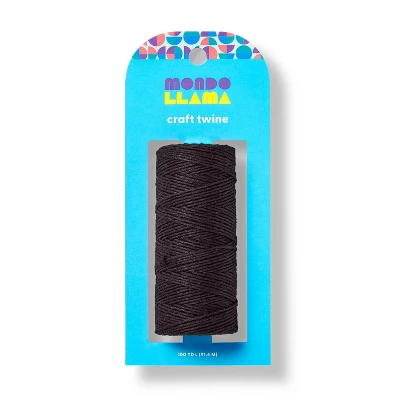 100yd Craft Twine Black - Mondo Llama™: Cotton Yarn & Ribbon For Art, Stationery, Office, 300ft Length 3 100yd Craft Twine Black - Mondo Llama™: Cotton Yarn & Ribbon For Art, Stationery, Office, 300ft Length - Image 3