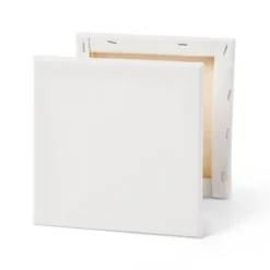 7"x7" Stretched Canvas White - Mondo Llama™: Art Canvases For Painting, 0.6" Depth, Single Pack