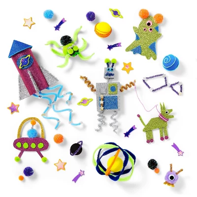 Cosmic Bucket Of Crafts Set - Mondo Llama™: DIY Art Kit With Pom Poms, 336 Pieces, Ages 6+ 3 Cosmic Bucket Of Crafts Set - Mondo Llama™: DIY Art Kit With Pom Poms, 336 Pieces, Ages 6+ - Image 3