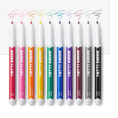 10ct Washable Markers Fine Tip Classic Colors - Mondo Llama™ 3 10ct Washable Markers Fine Tip Classic Colors - Mondo Llama™ - Image 3